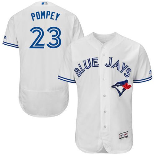 Blue Jays #23 Dalton Pompey White Flexbase Authentic Collection Stitched MLB Jersey - Click Image to Close